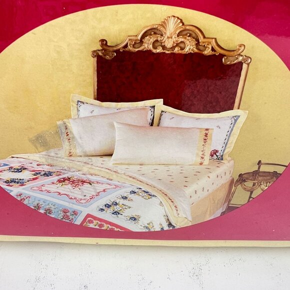 Cynthia Rowley Double Full Sheet Set Yellow Floral Cotton Sateen - Picture 5 of 9